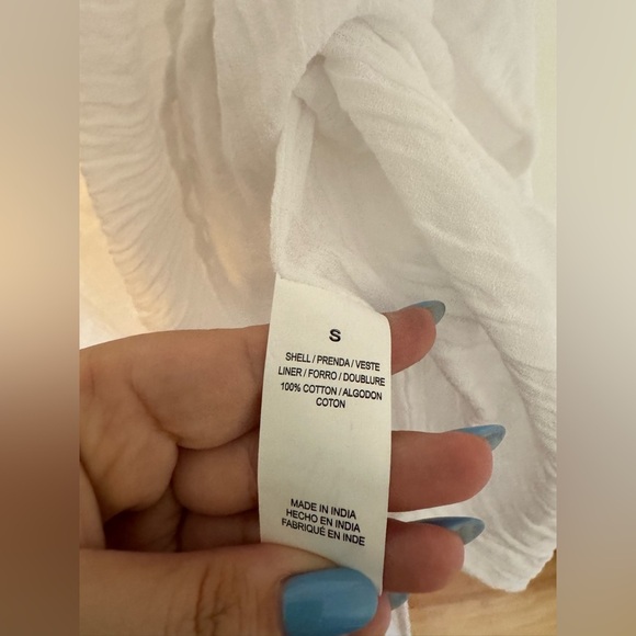 Vitamin A Costa Caftan Gauze Swim Cover Up Maxi Size Small White Beach Pool EUC - Picture 9 of 10